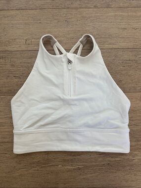 lululemon athletica White High-Neck Zip Sports Bra